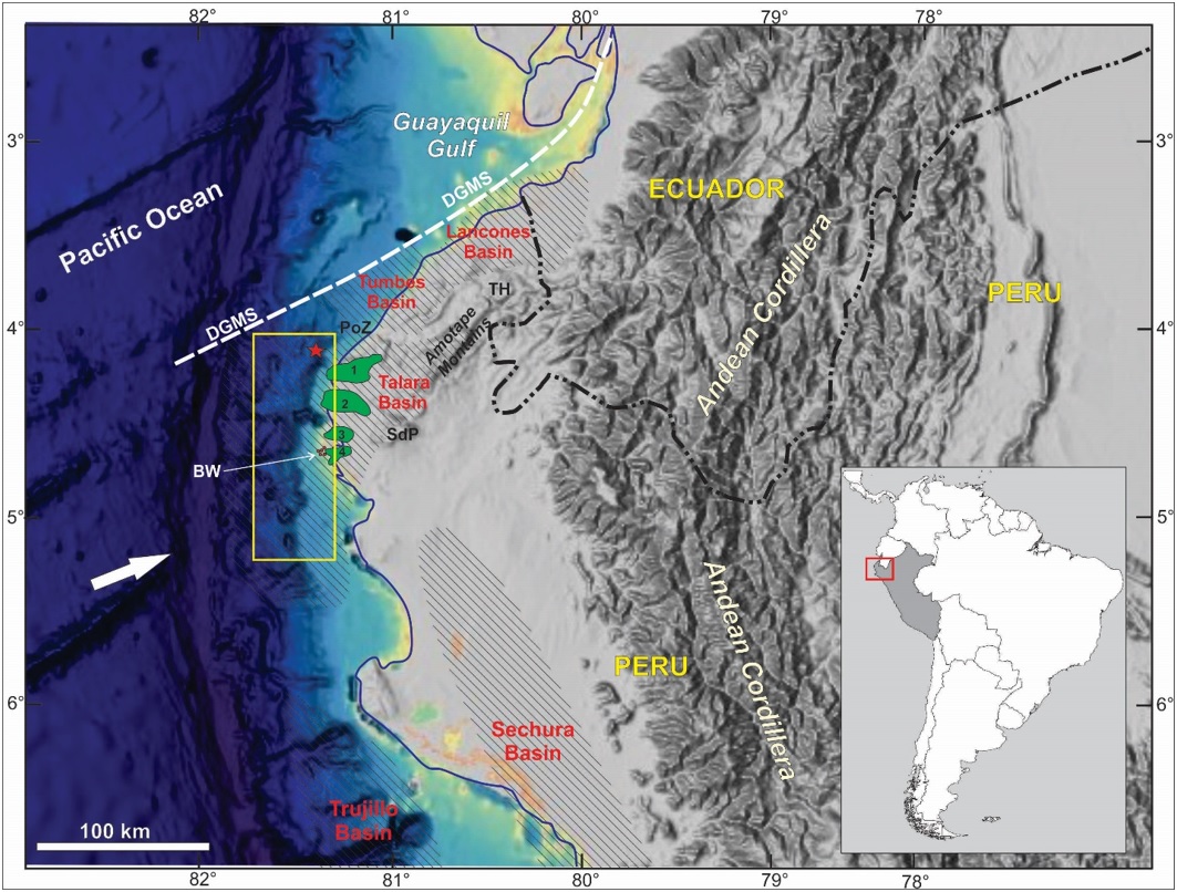 Location map for the forty-one oilfields from the Campos Basin. Most